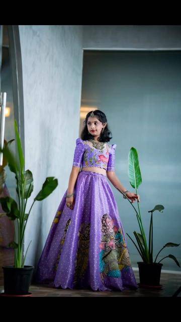 Trending Kalam Kari Kids Blue Lahenga Wholesale suppliers for indian clothing